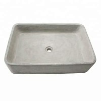 concrete bathroom terrazzo sinks lavatory square grey cement basin sink