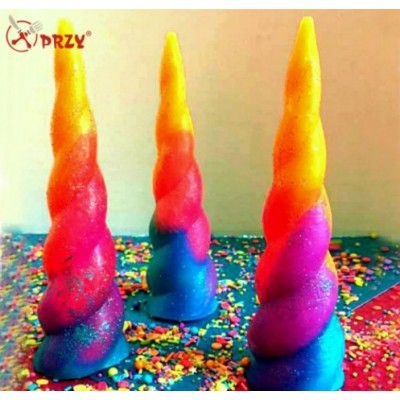 3D Unicorn Horn Fondant Silicone Mold For Cake Decoration Candle Food Grade Mold