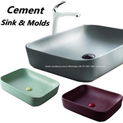 Concrete sink rectangle silicone molds DIY  handmade cement Basin round sinks Mold Resin