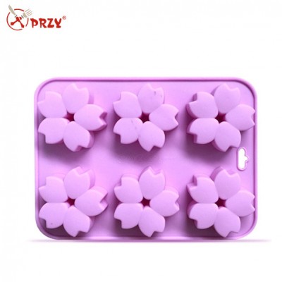 6 cavity cherry flower silicone mold make handmade soap