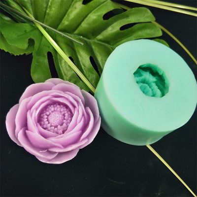 PRZY Handmade Candle Flower Lotus Shaped Single Odoriferous Candle Silicone Soap Cylinder Mold for Candle