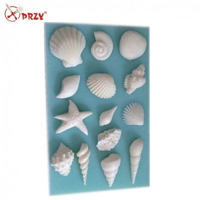 Marine series, shells, starfish, conch silicone molds for cake decorating