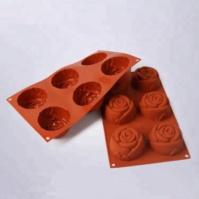 6cavities Flower shape Cake Molds Jelly Ice mould Silicone Soap molds