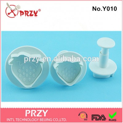 Eco-friendly Y010 strawberry fondant gum paste cutters