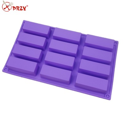 12 cavity rectangle silicone soap mold silicone chocolate mold silicone jelly mold