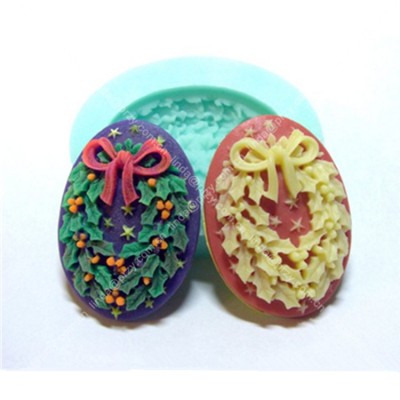 Christmas wreath mold Fondant cake decoration silicone mould soap Molds