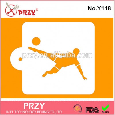 Eco-friendly Y118 decorative sports soccer plastic cookie stencils