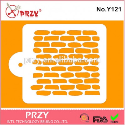 Eco-friendly Y121 high quality creative brick pattern plastic drawing stencil