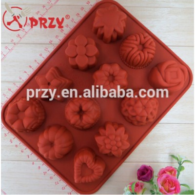 Flower silicone cake mold Ice cream Chocolate molds soap silicone molds 3D cupcake bakeware baking dish cake pan