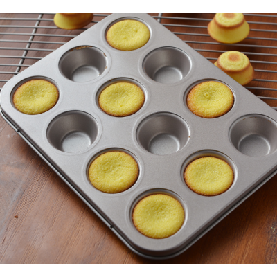 12 Cavity Round Small Cake Mold Paper Muffin Bakeware Cake Pan