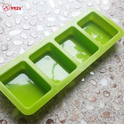 Rectangle 4holes cake pan molds handmade soap mold Chocolate silicone mould