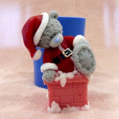 Christmas Soap silica molds 3d Teddy Santa Candle silicone molds for making soap