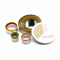 Stainless steel cookie cutter sets rainbow cake mousse ring with pvc rim