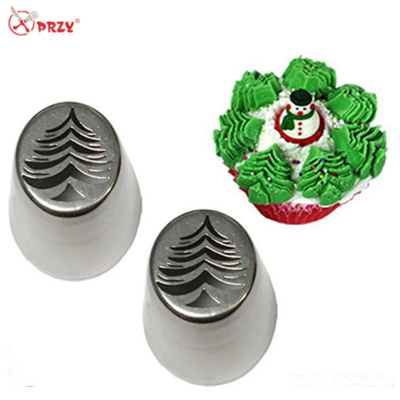 2017 New Russian Biaohua mouth Christmas tree Biaohua Cake tools 304 stainless Leaves Biaohua for cake decoration