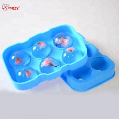 6Cavities hollow ice silica gel Molds cake Mould jelly Mold cherry ice hockey molds