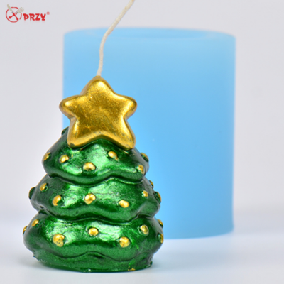 hot sale Christmas Tree Shaped Silicone Candle Mold 3D DIY Handmade Craft Resin Clay Decorating Soap molds