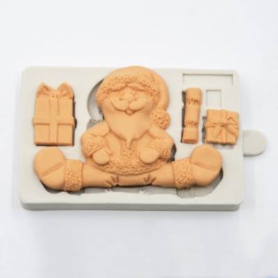 Santa Claus Christmas chocolate silicone fondant mold for Cake Decoration Silicone Moulds