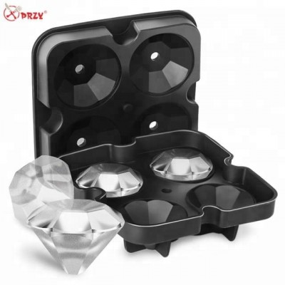 Diamond Ice mold Bar Silicone ice Cube mould 4Cavities whiskey Ice Molds