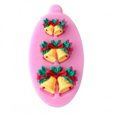 Factory Supply DIY new three sets of Christmas bells fondant cake mold liquid silicone mold