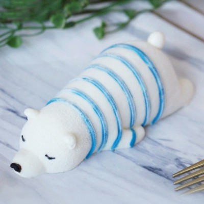 Food grade silicone cute polar bear shape cake mousse silicone mold for  baking tools