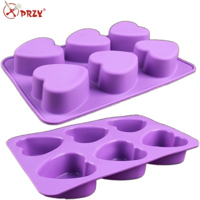 6 hole heart shape cake mould silicone mold for cake decoration DIY barking tools wholesale in Beijing