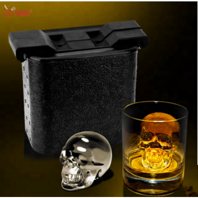 large Skull Ice hockey mold silicone whiskey bar crystal ice Molds