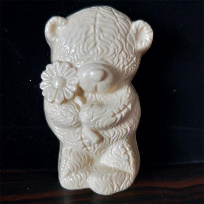 Fast Shipping Handmade 3D Bear Chrysanthemum Flower Shaped Animal Series Candle Soap Silicone Mold For Soap